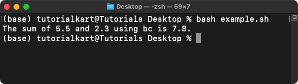 Bash Addition of Floating-Point Numbers Using bc